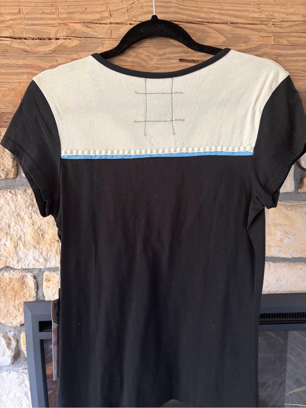 DDR Western Embroidered Black & Cream Short Sleeve Women's Top Saturday Night Sp - Picture 6 of 8